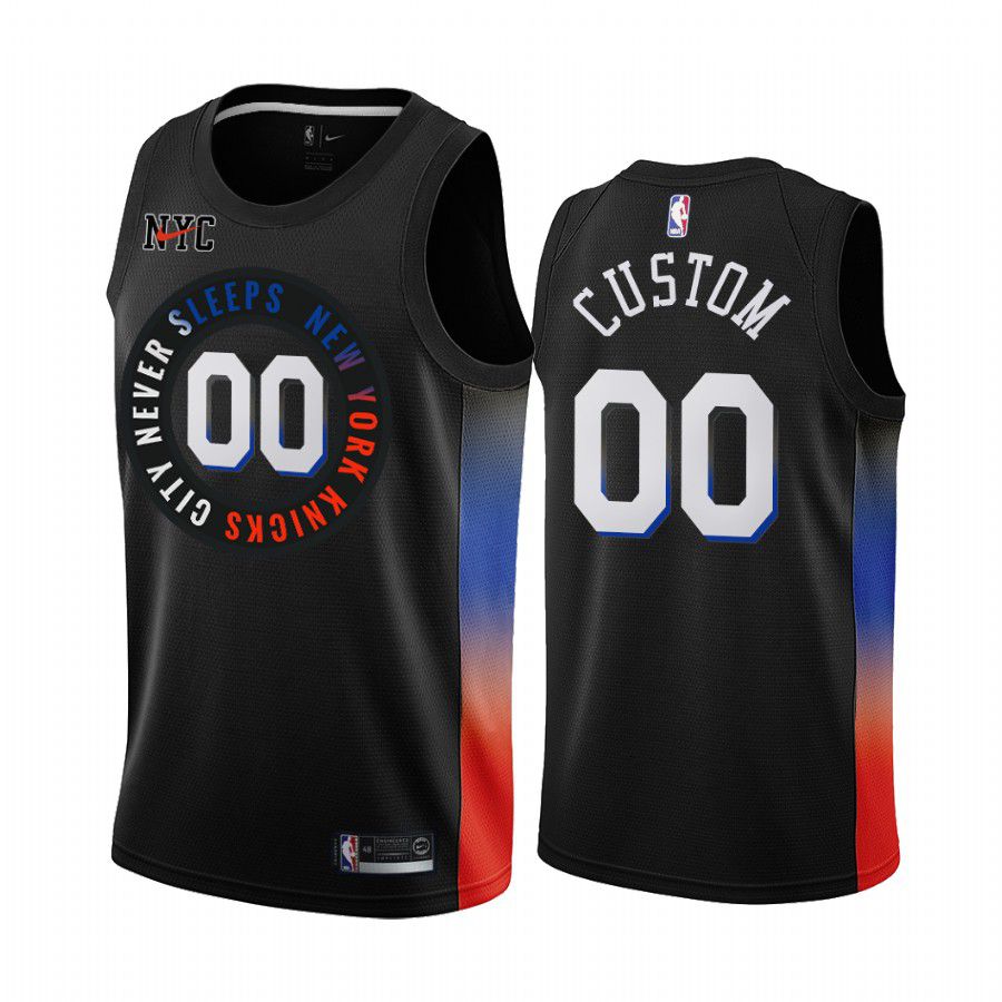 Cheap Men New York Knicks 00 custom black city edition 2020 nba jersey